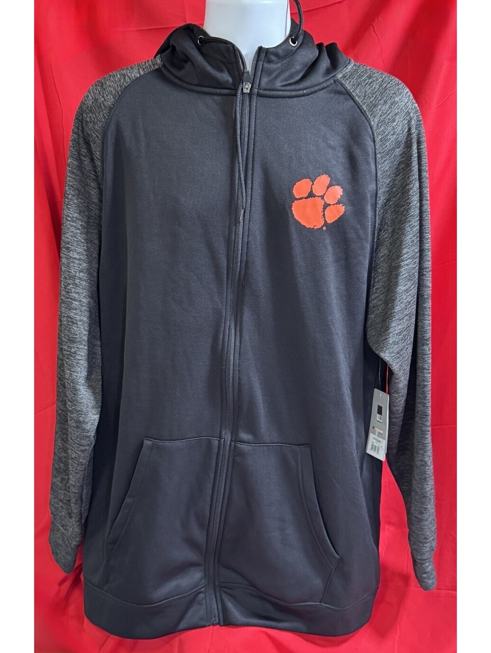 Colosseum Clemson Tigers Blackout Full-Zip Hoodie Mens 1XT Big & Tall NWT